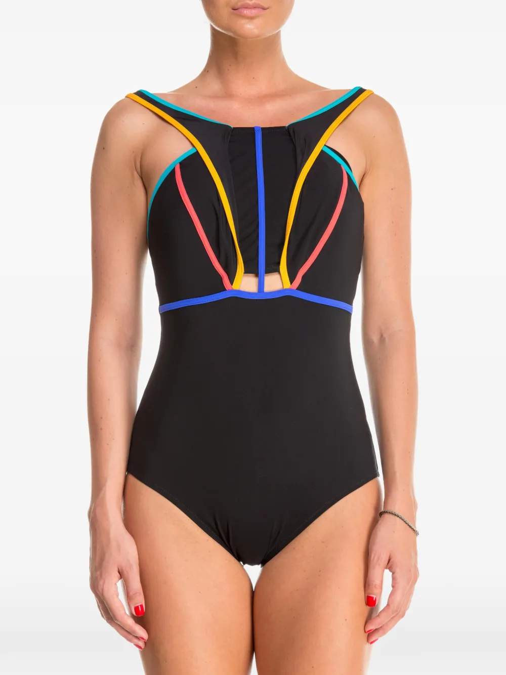 Gottex cut-out panelled swimsuit - Noir