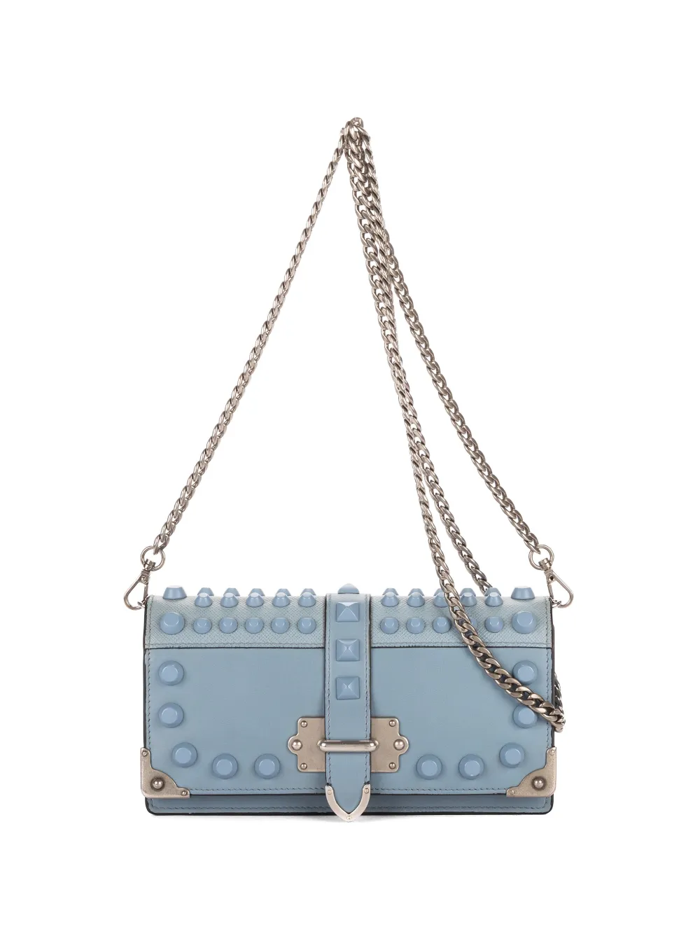 Prada Pre-Owned studded shoulder bag - Blu