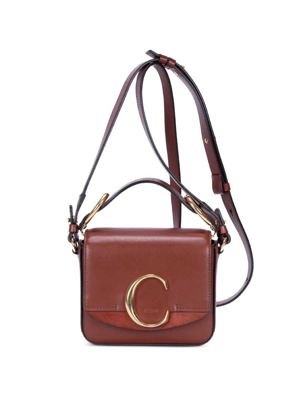 Chloé Pre-Owned C logo shoulder bag - Marrone