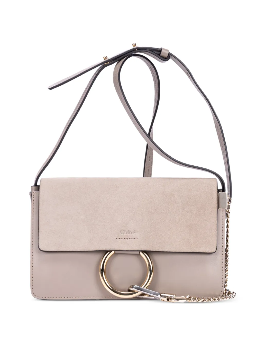 Chloé Pre-Owned Faye ring-detail shoulder bag - Toni neutri