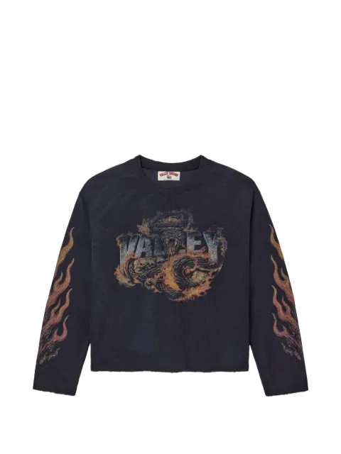Vale graphic-print waffle-knit sweater