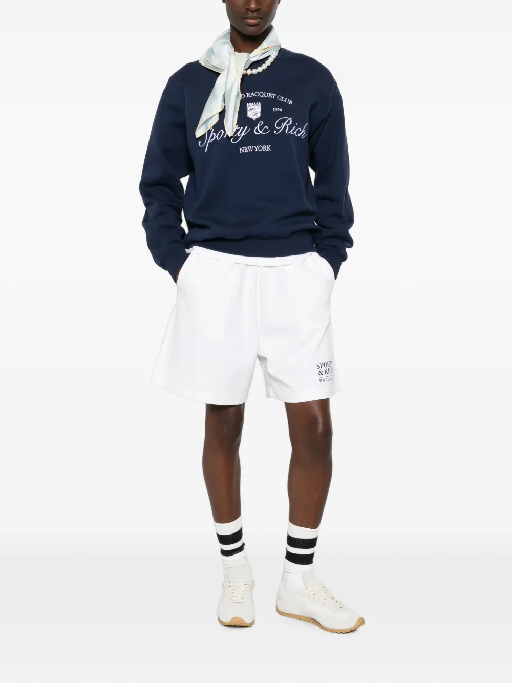 Sporty & Rich Sweater met geborduurd logo Blauw