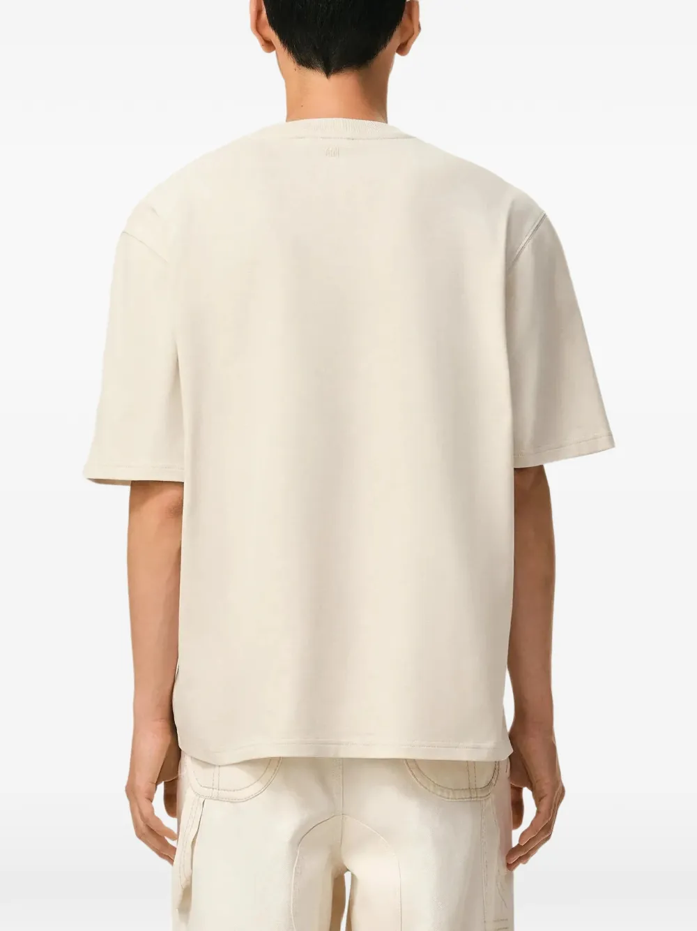 AMI Paris Ami de Coeur T-shirt met zigzag patroon Beige
