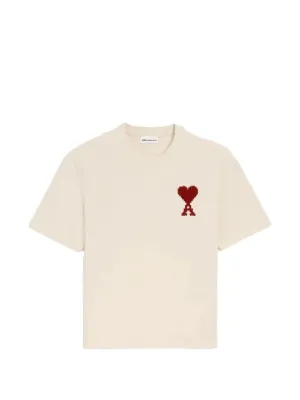 AMI Paris Ami De Coeur-patch Cotton T-Shirt | White | FARFETCH