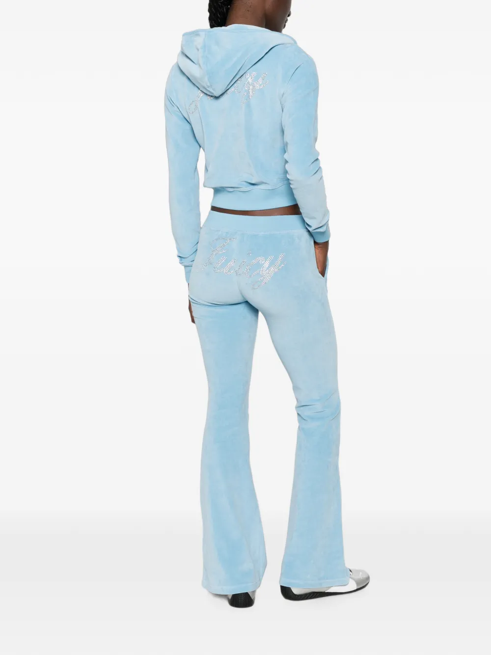 Sporty & Rich x Juicy Couture rhinestone-embellished zip-up hoodie - Blue