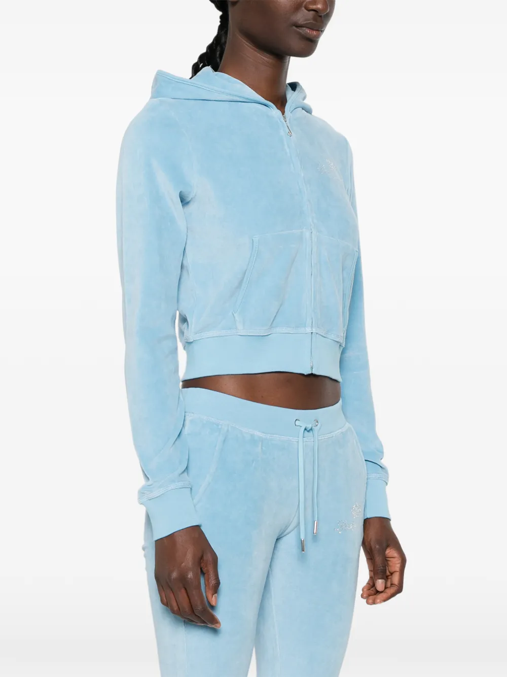 Sporty & Rich x Juicy Couture hoodie verfraaid met stras en rits Blauw