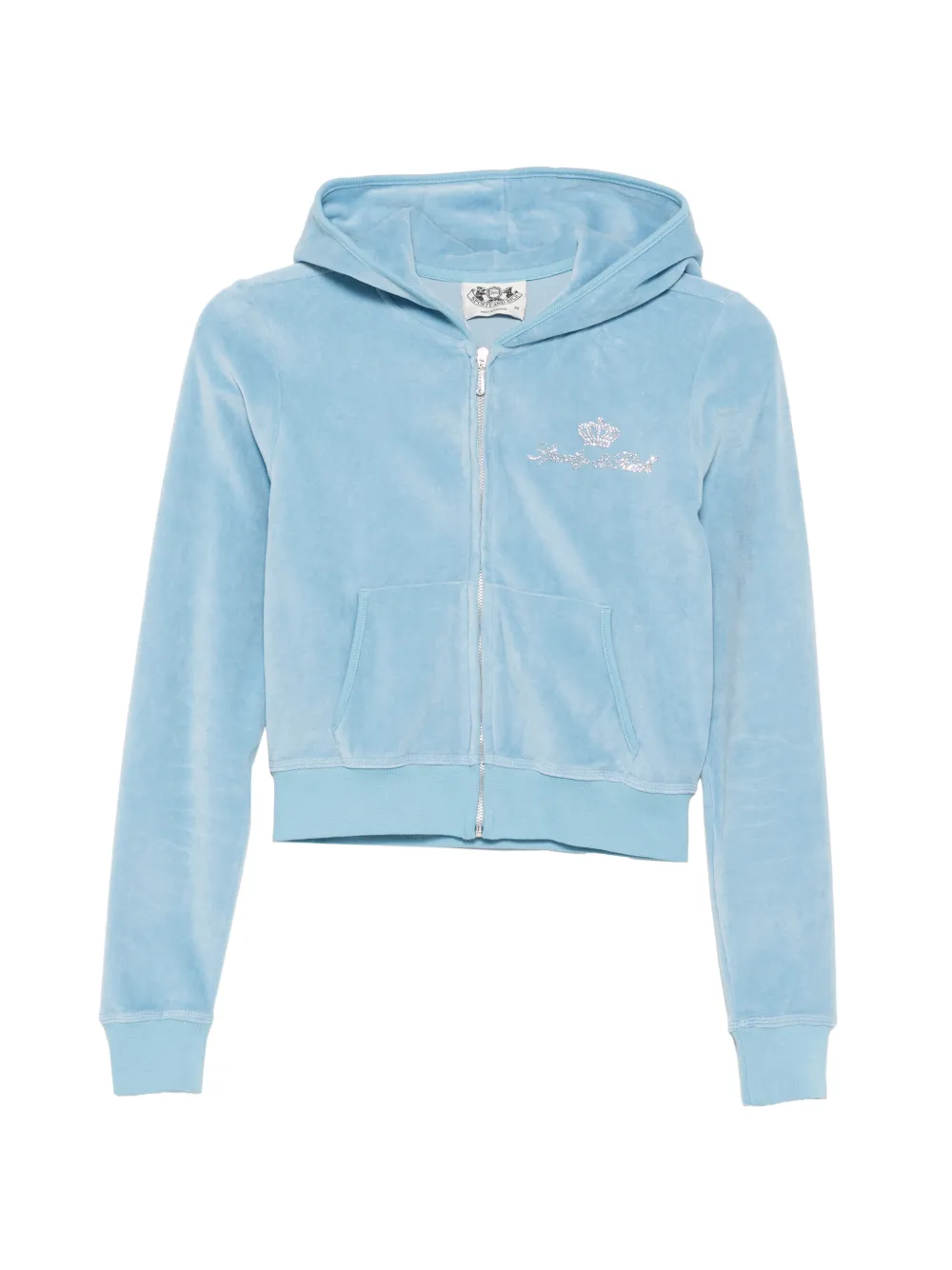 Sporty & Rich x Juicy Couture rhinestone-embellished zip-up hoodie - Blau