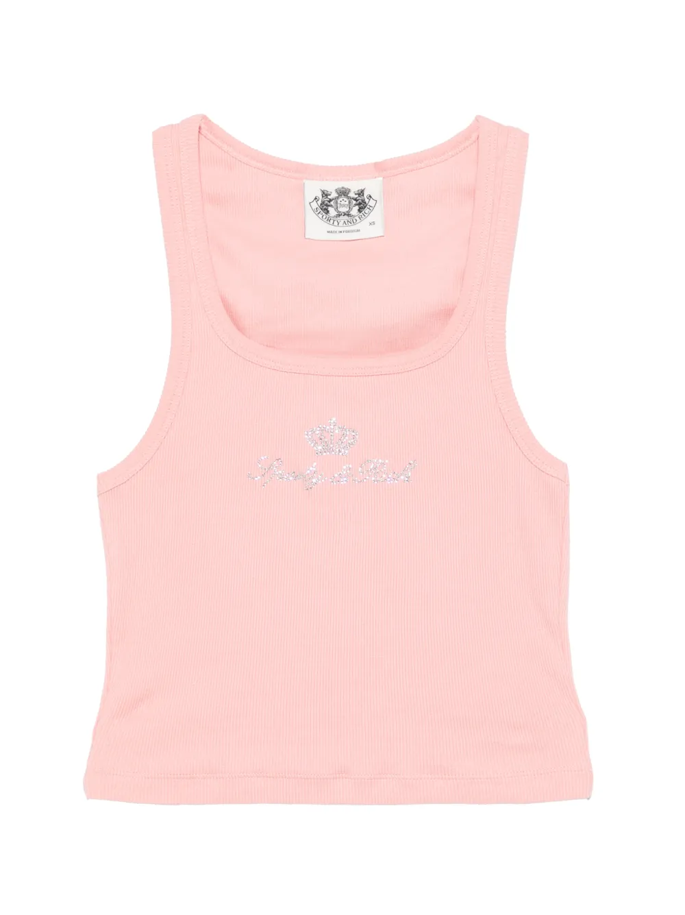 Sporty & Rich Juicy rhinestone-embellished cropped tank top - Rosa