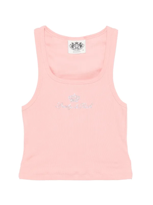 Sporty & Rich Juicy rhinestone-embellished Cropped Tank Top | Pink
