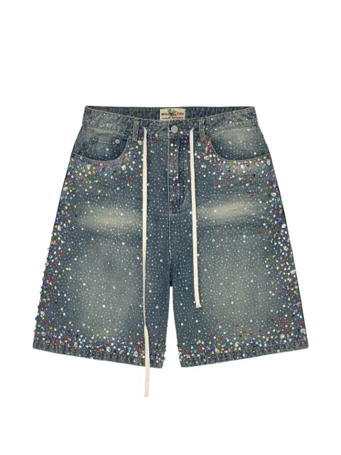 Vale Forever Rainstorm V2 crystal-embellished distressed shorts