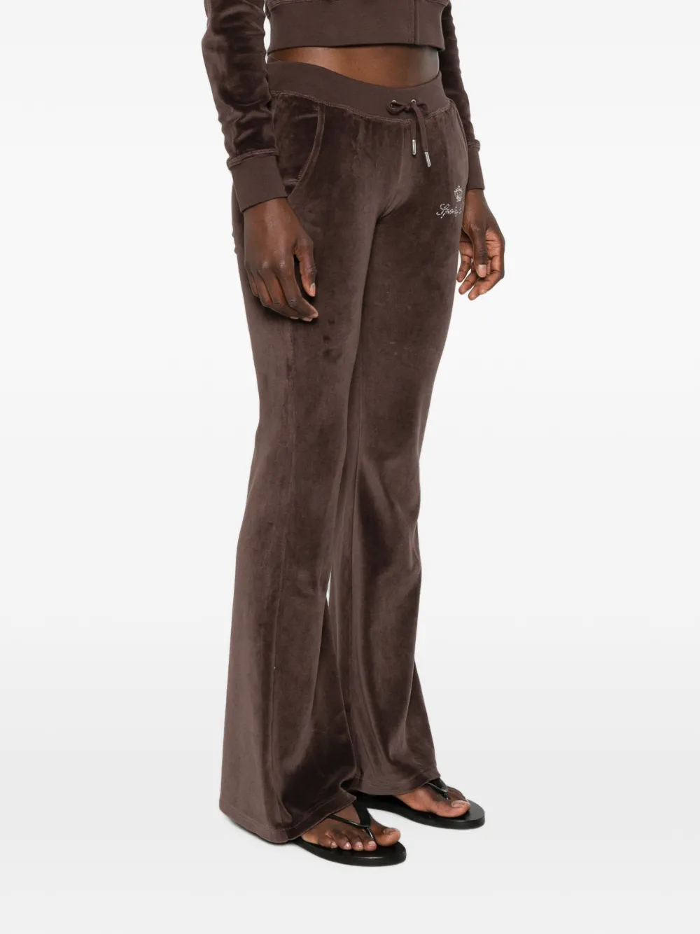  Sporty & Rich Pantalones De Chándal Con Apliques De Strass De Sporty & Rich X Juicy Couture - Marrón 