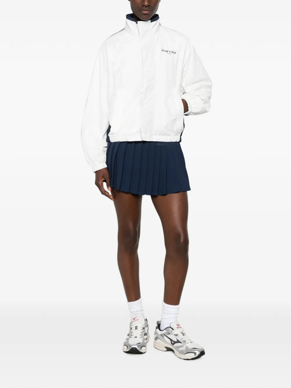 Sporty & Rich logo-embroidered colour-block jacket - Bianco