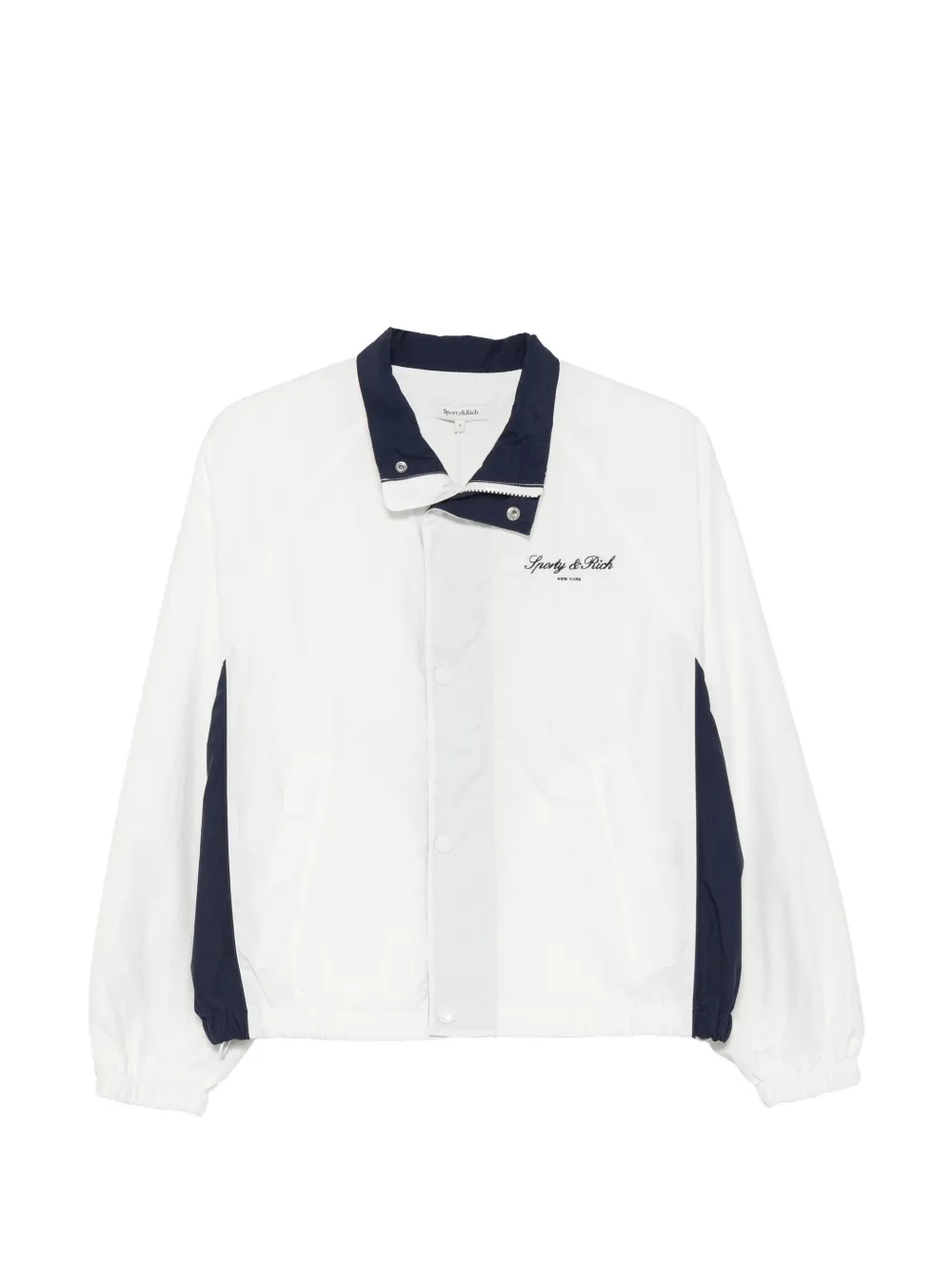 Sporty & Rich logo-embroidered colour-block jacket - Bianco