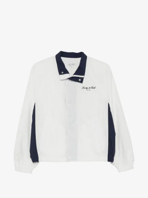 Sporty & Rich logo-embroidered colour-block jacket