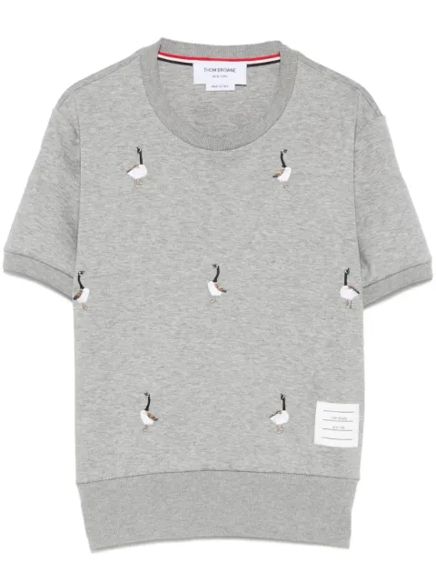 Thom Browne embroidered short-sleeve sweater