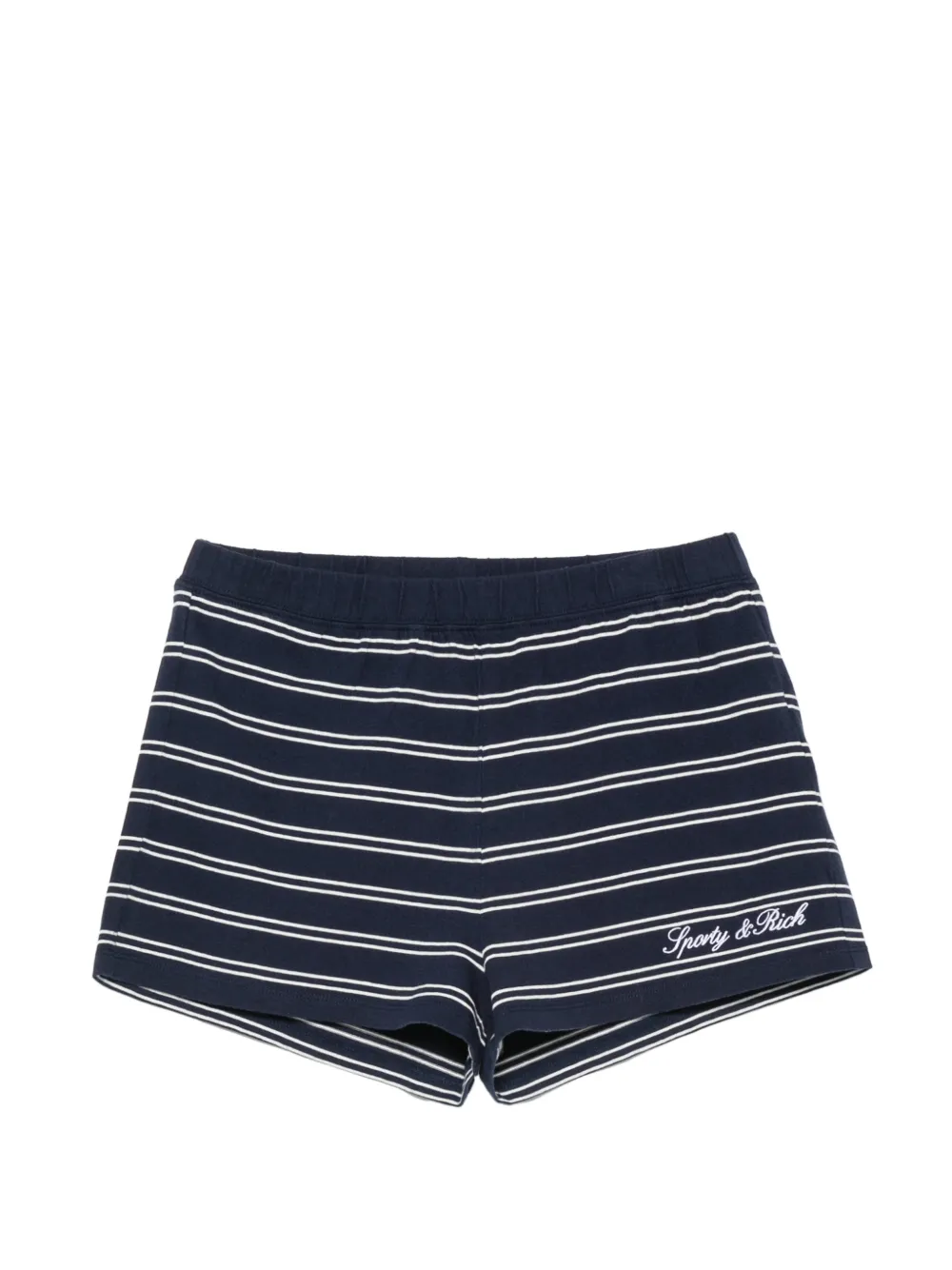 Sporty & Rich striped logo-embroidered shorts - Blu