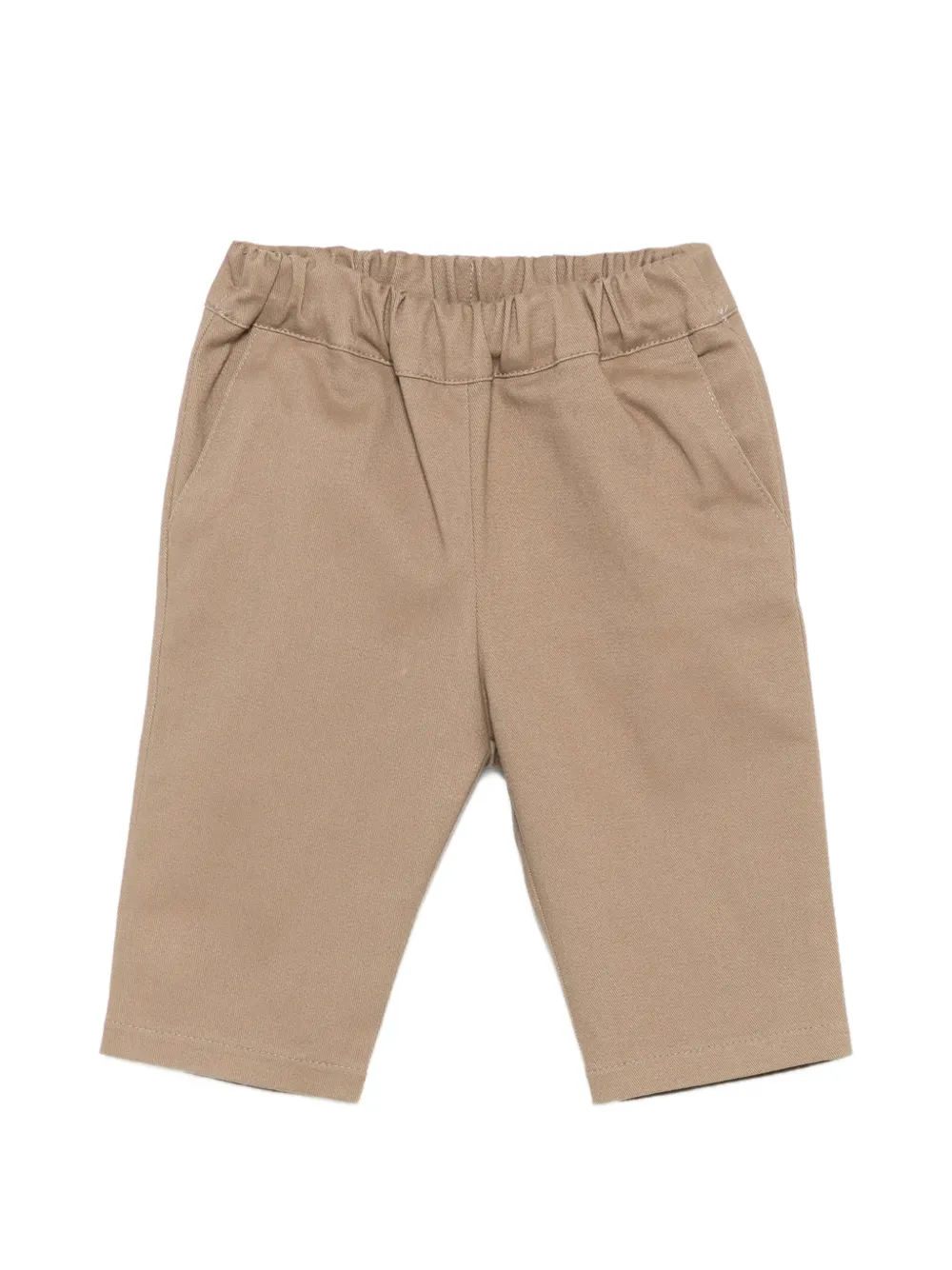 Douuod Kids elasticated-waistband logo-patch trousers - Marrone