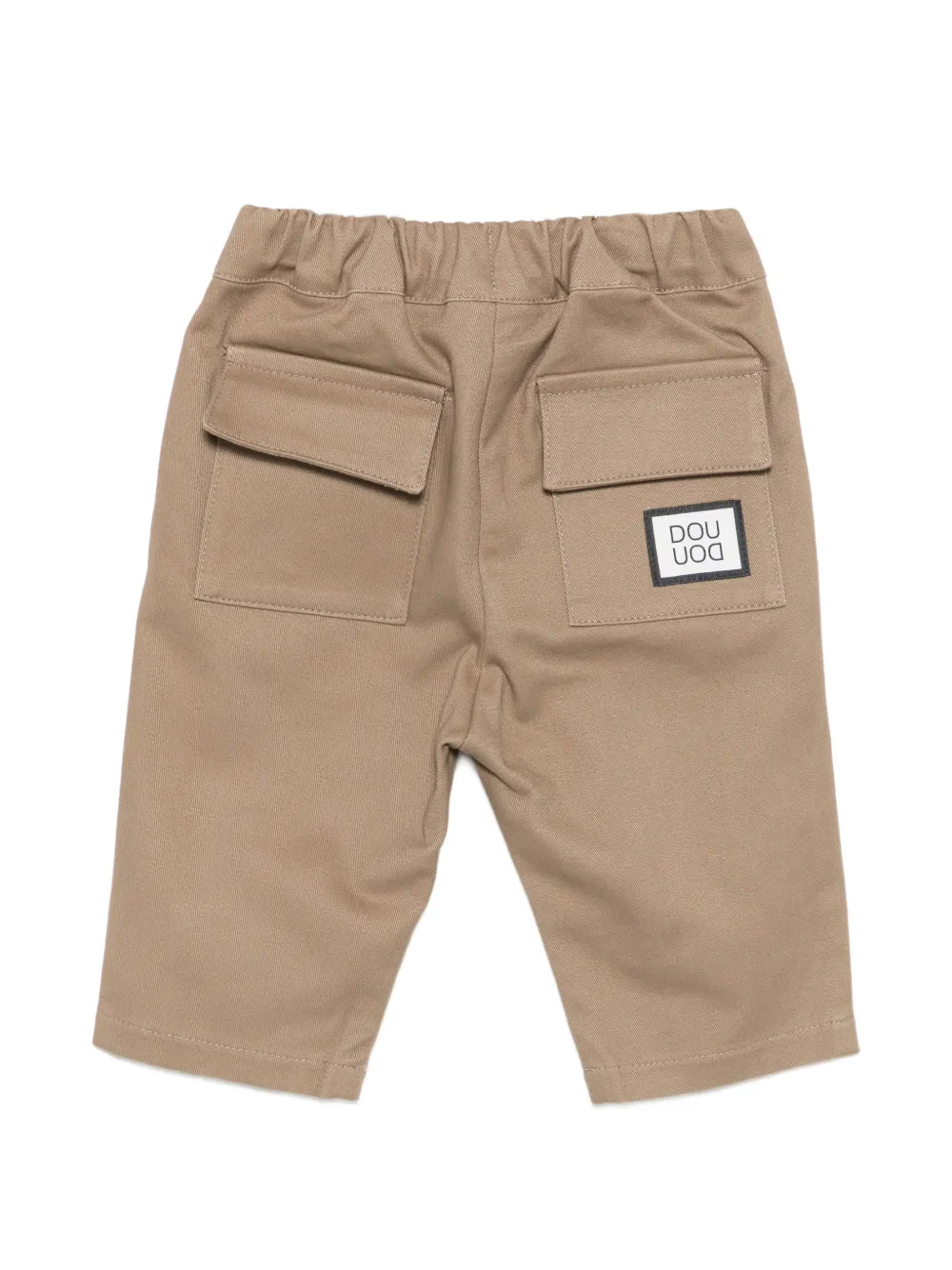 Douuod Kids Broek met elastische tailleband en logo-patch Bruin