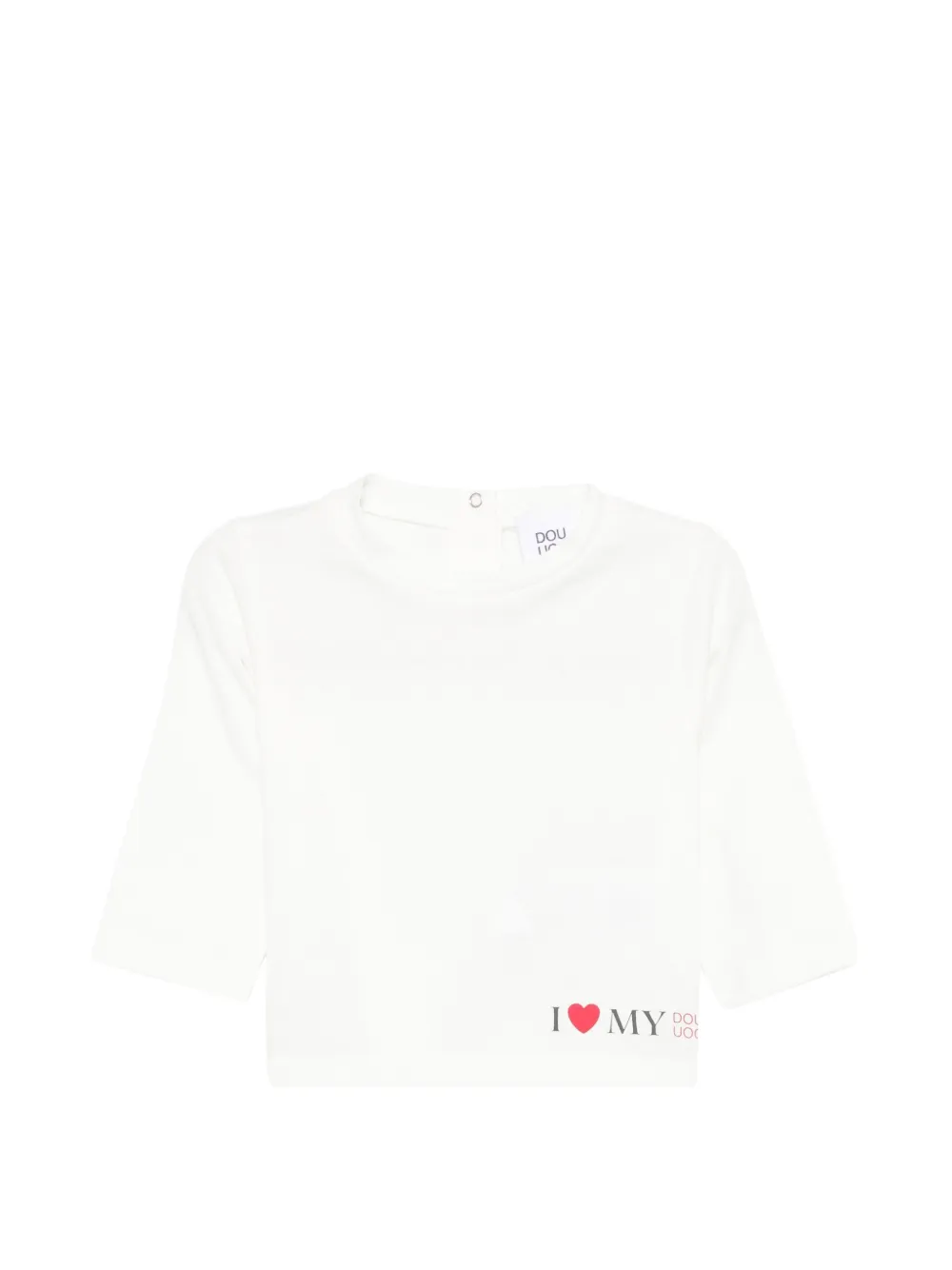 Douuod Kids logo-print long-sleeve T-shirt - Bianco