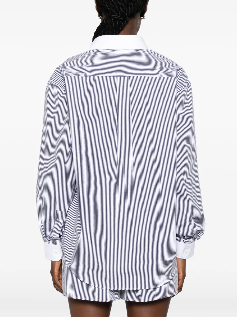 Sporty & Rich Gestreept katoenen blouse Blauw