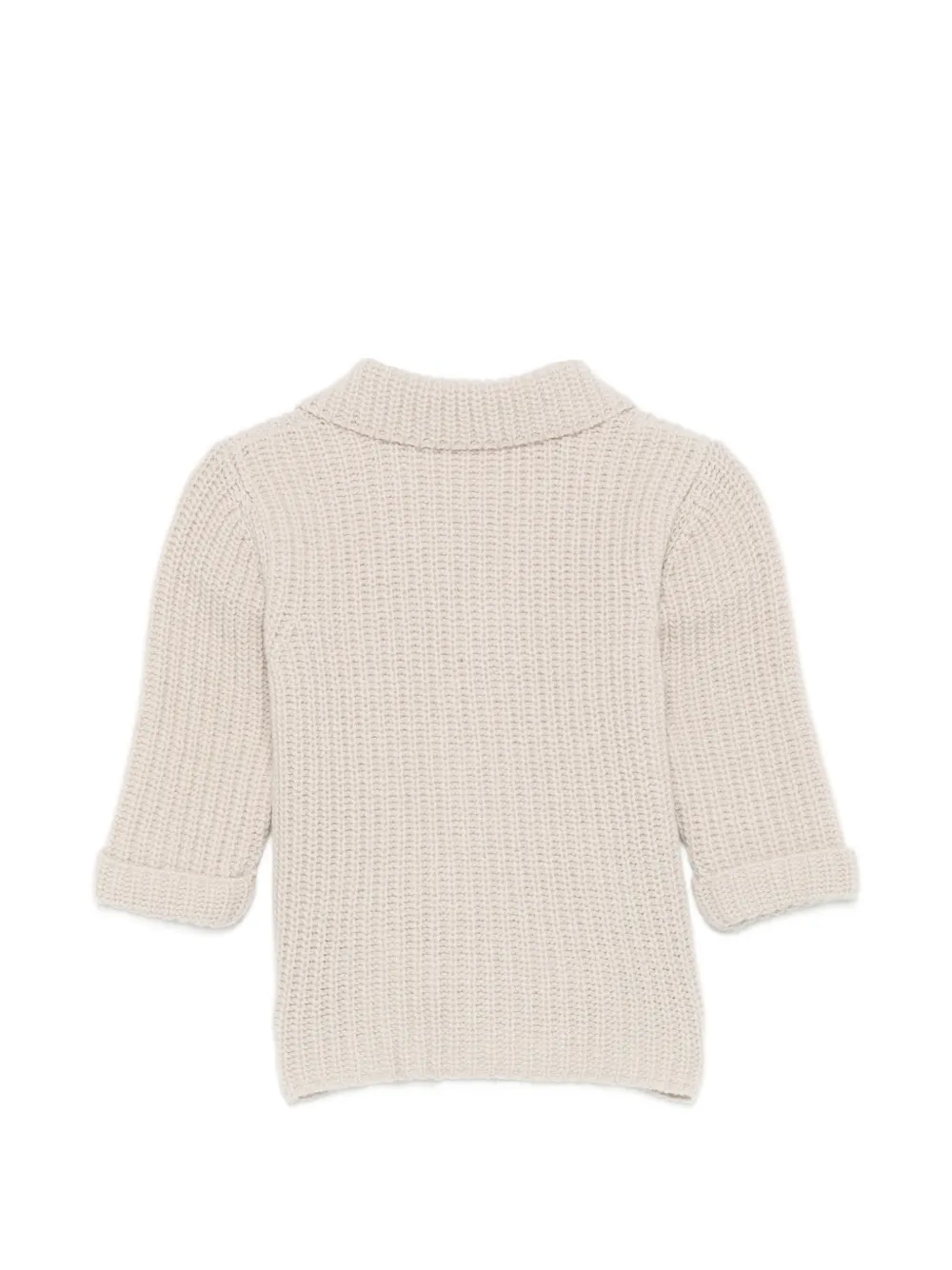 Douuod Kids Ribgebreid vest met dubbele rij knopen Beige