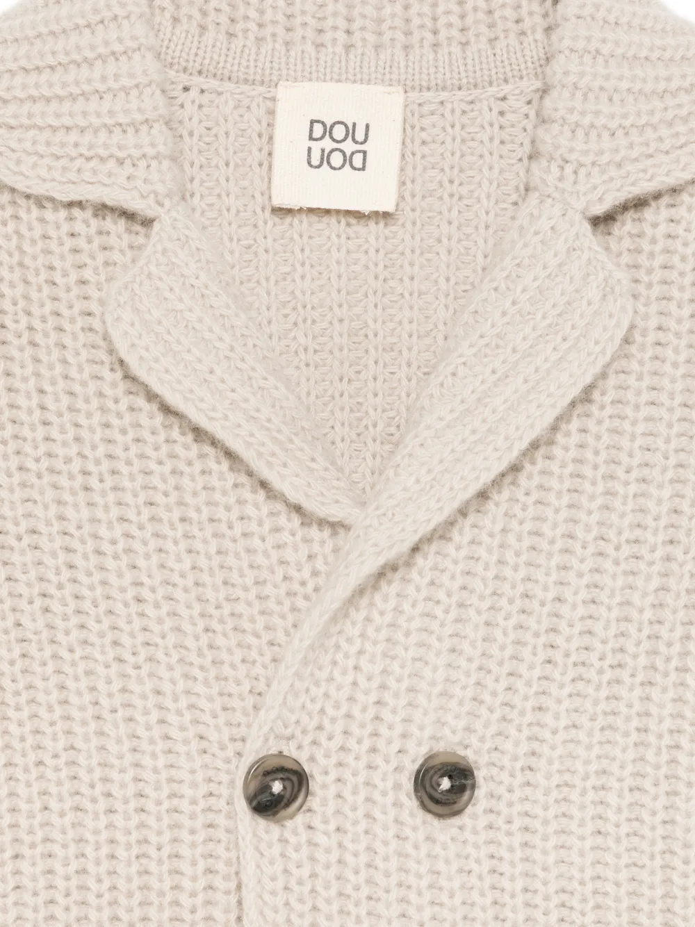 Douuod Kids Ribgebreid vest met dubbele rij knopen Beige