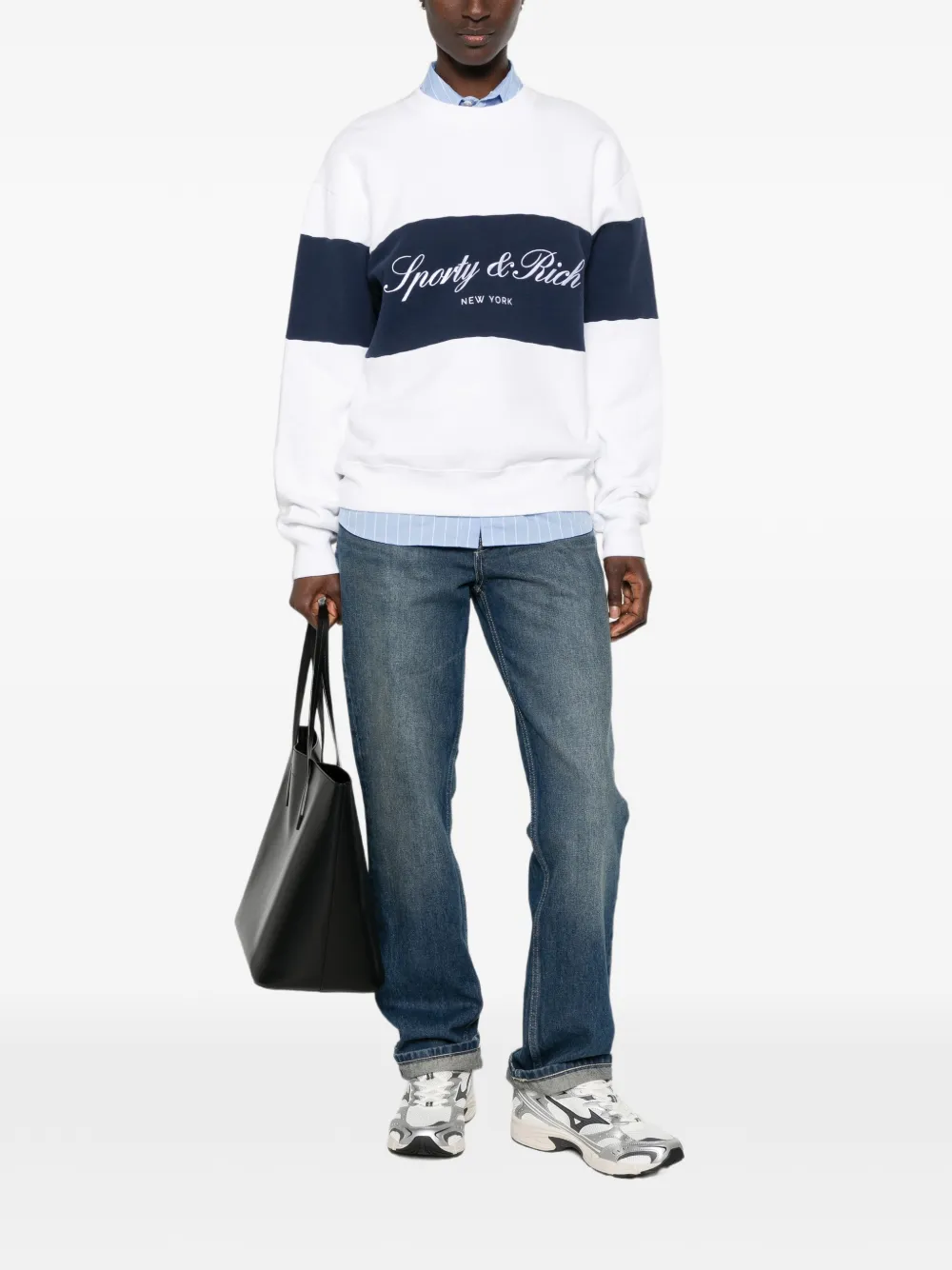 Sporty & Rich Signature sweater met geborduurd logo Wit