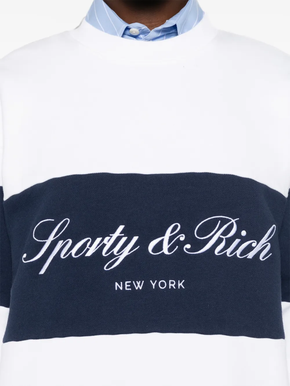 Sporty & Rich Signature sweater met geborduurd logo Wit