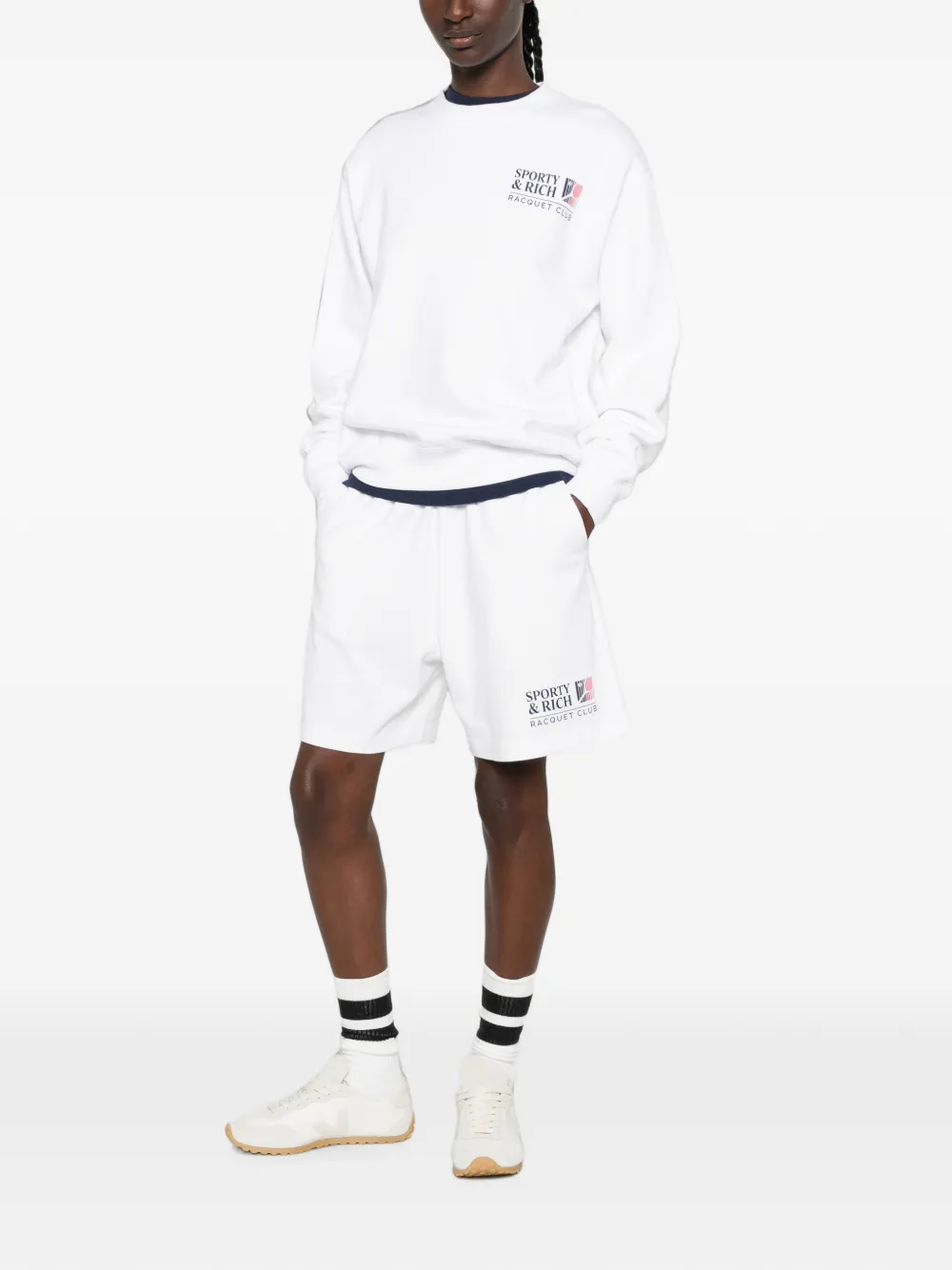 Sporty & Rich Sweater met logoprint Wit