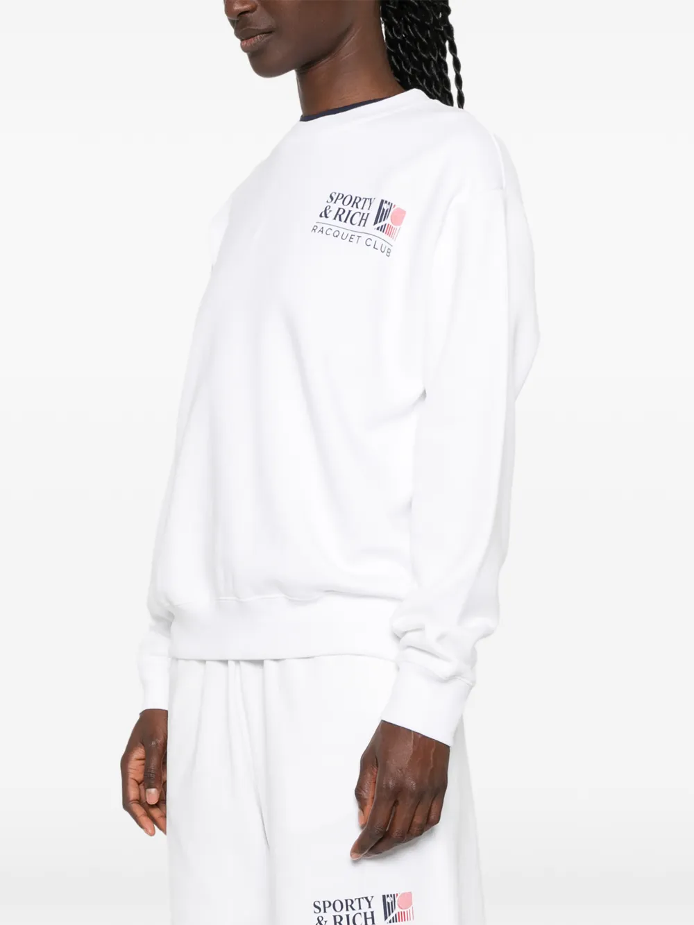 Sporty & Rich Sweater met logoprint Wit
