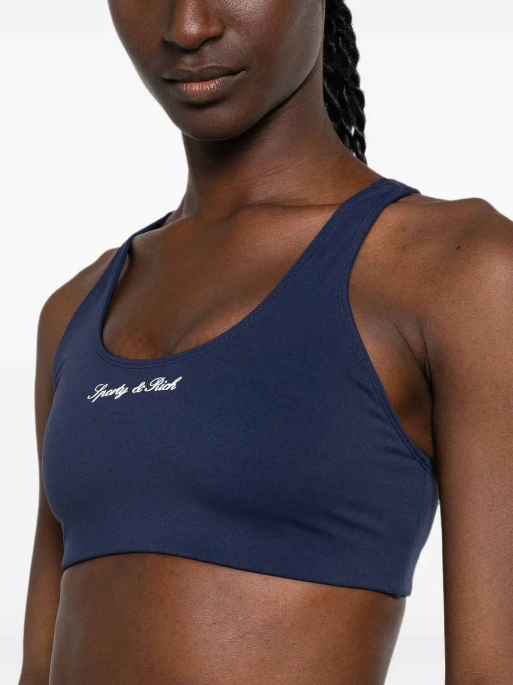 Sporty & Rich Signature Logo sport-bh Blauw