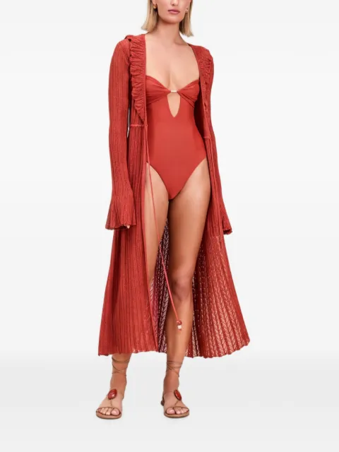 Devon Windsor Sienna open-knit robe beach cover-up