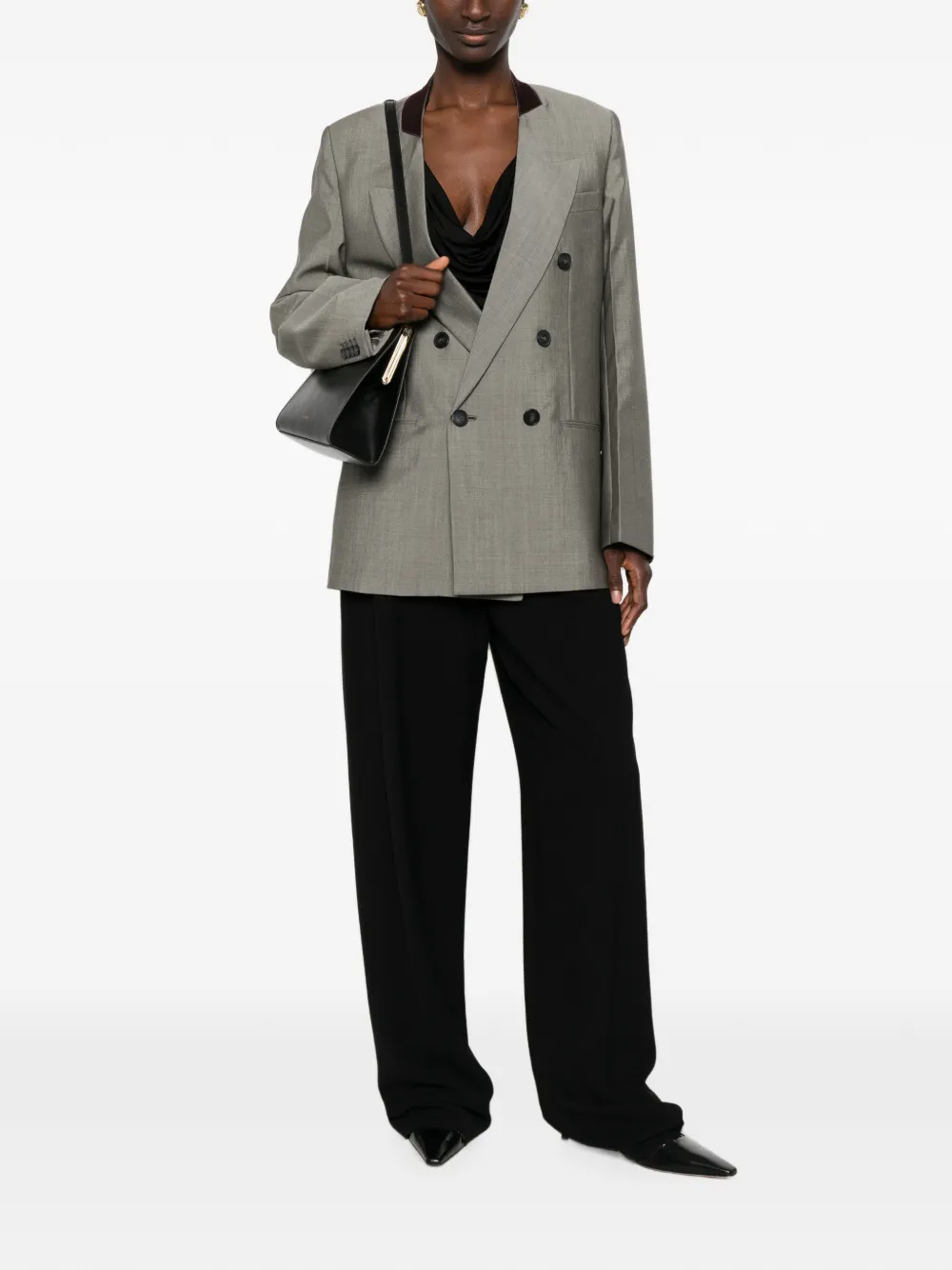 Victoria Beckham Beatrice blazer met dubbele rij knopen Grijs