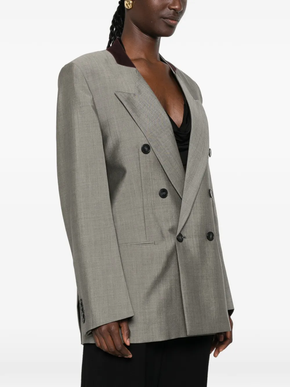 Victoria Beckham Beatrice blazer met dubbele rij knopen Grijs