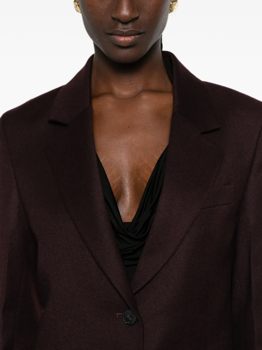 Victoria Beckham Blazer met enkele rij knopen en puntige revers Bruin