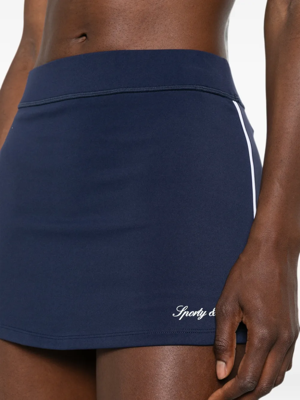 Sporty & Rich Signature Logo Court trainingsrok met logo-print Blauw