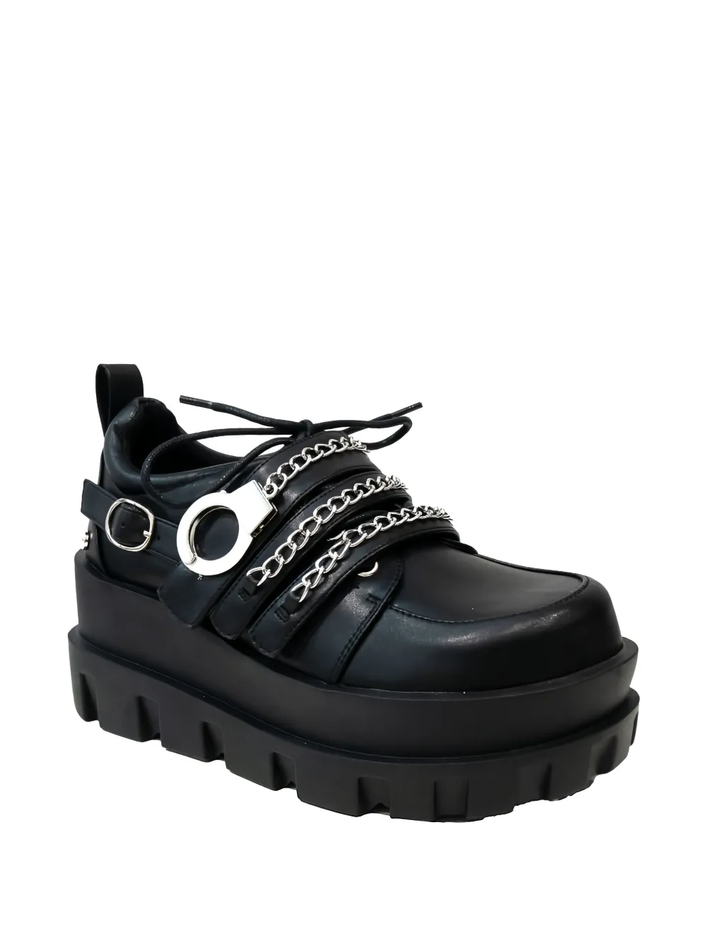 Altercore Neri schoenen met plateauzool en ketting Zwart