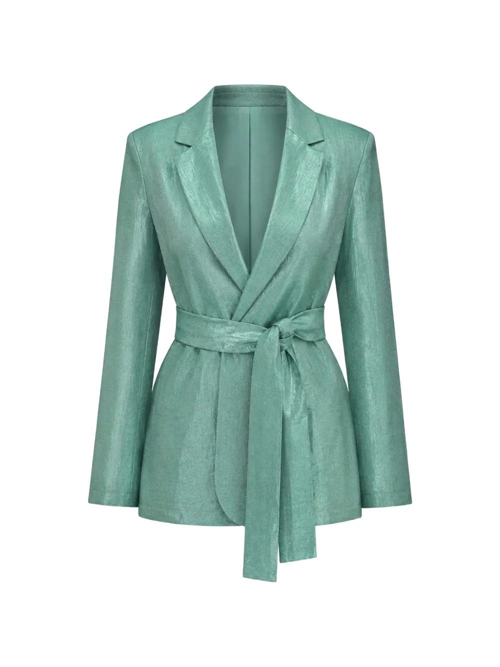 OTRO AMOR belted metallic blazer - Green