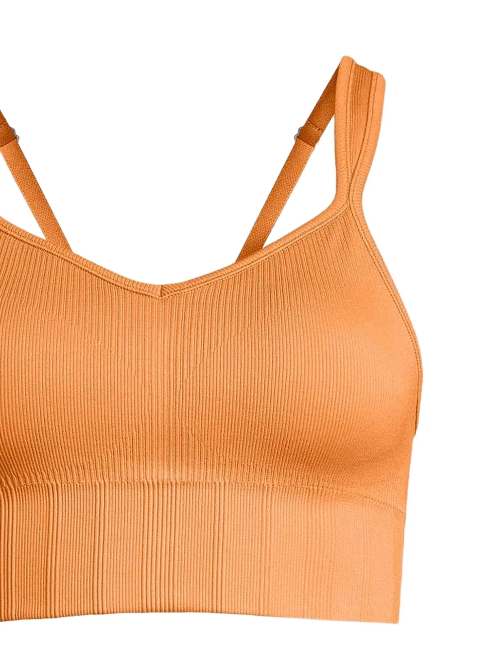 Casall Ribgebreide sport-bh met V-hals Oranje