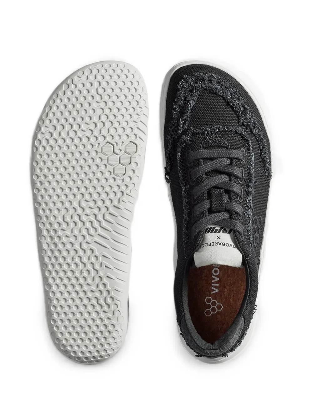 Vivobarefoot Gobi frayed-edge sneakers Zwart