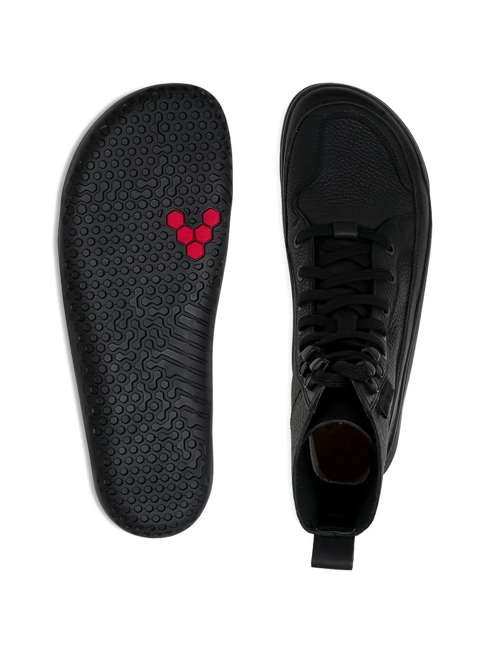 Vivobarefoot Gobi grained lace-up boots Zwart