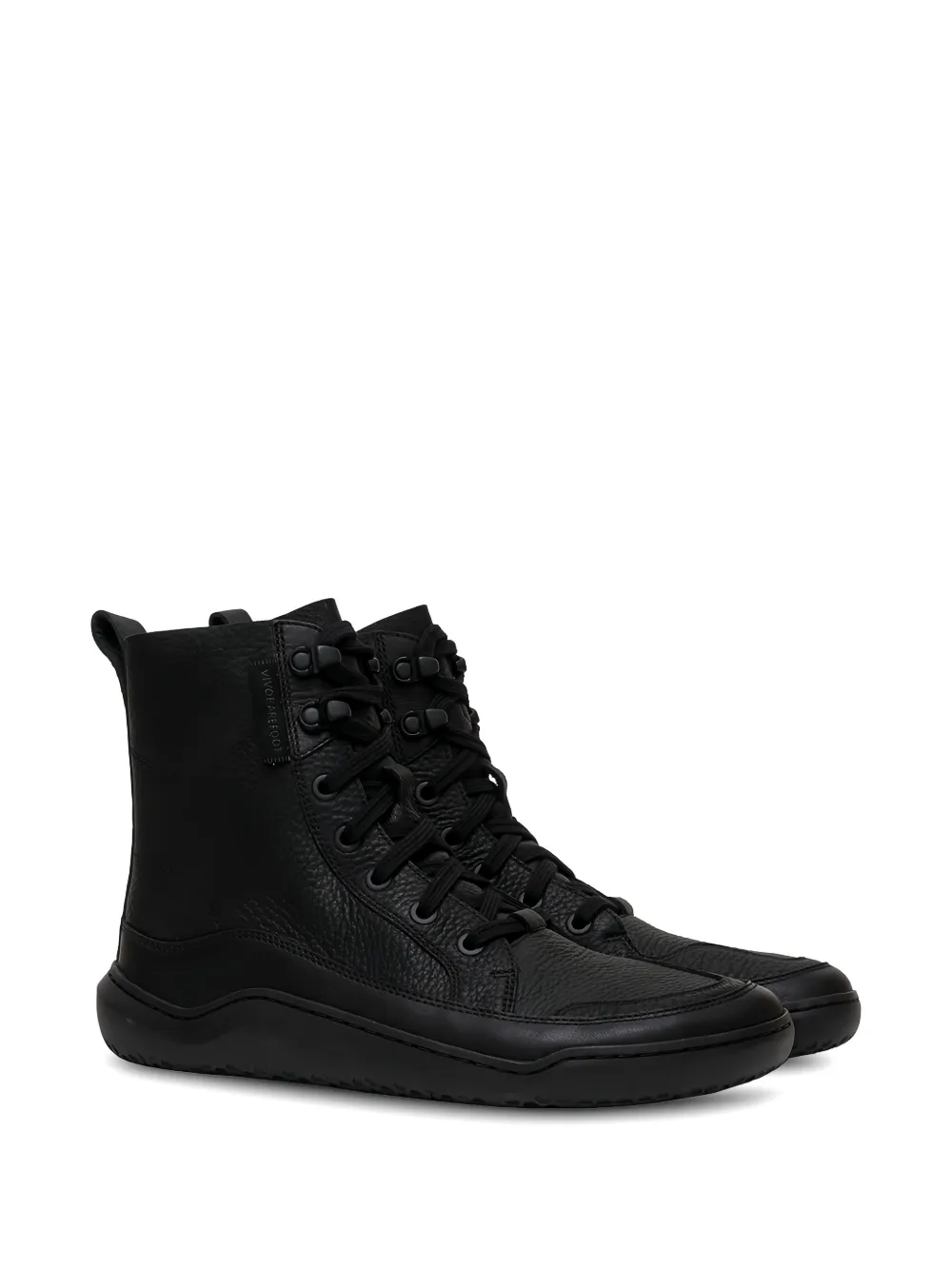 Vivobarefoot Gobi grained lace-up boots Zwart