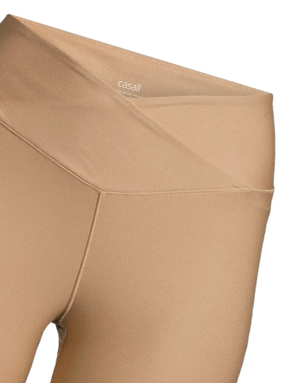 Casall Legging met gekruiste tailleband en logoprint Beige