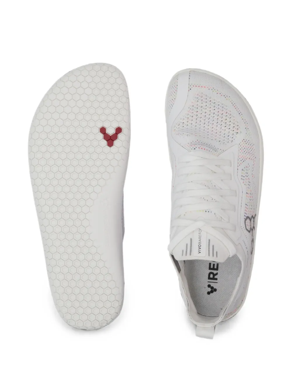 Vivobarefoot Primus Lite Knit mesh-panel lace-up sneakers Wit