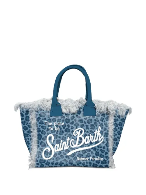 MC2 Saint Barth Kids leopard-print frayed-edge tote bag