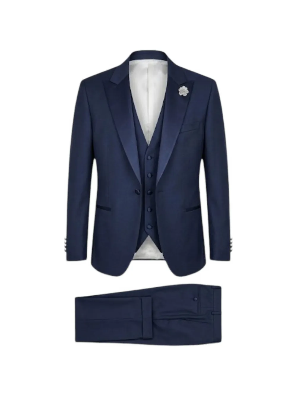 Paoloni Three-piece Peak-lapel Suit