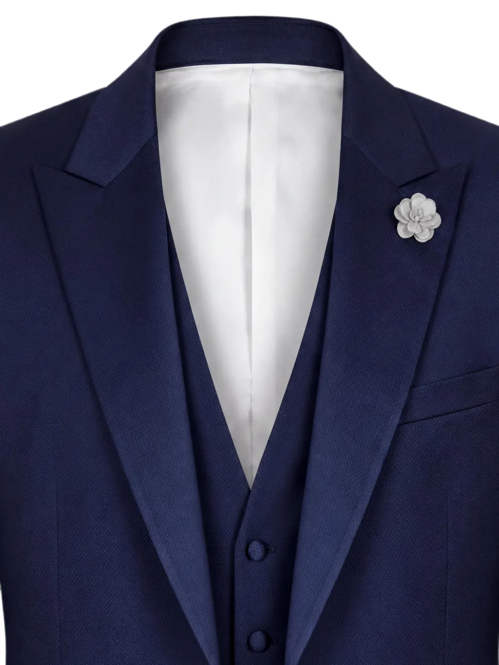 Paoloni Driedelig pak met puntige revers Blauw