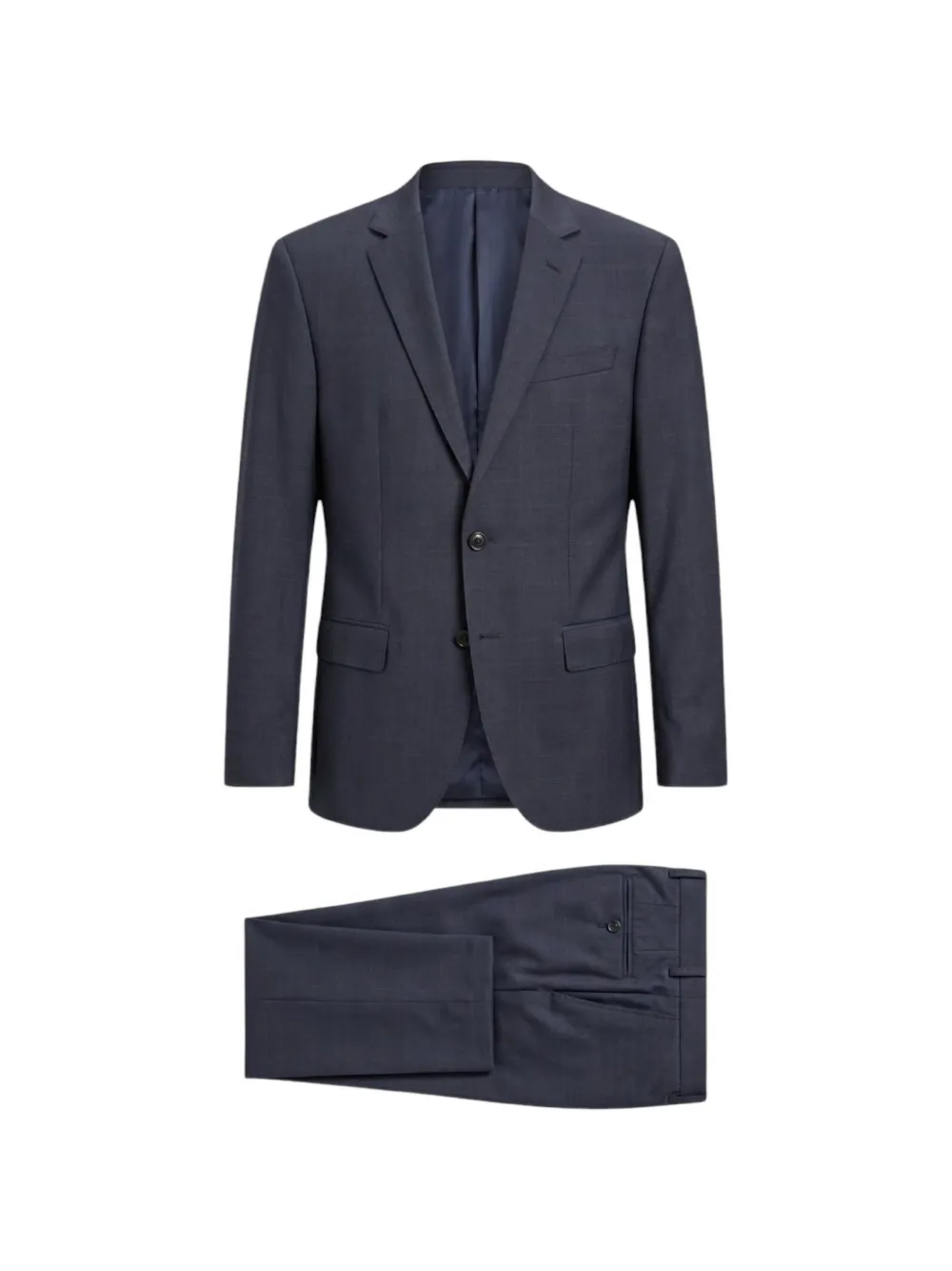 BOSS checked wool-blend suit - Blu