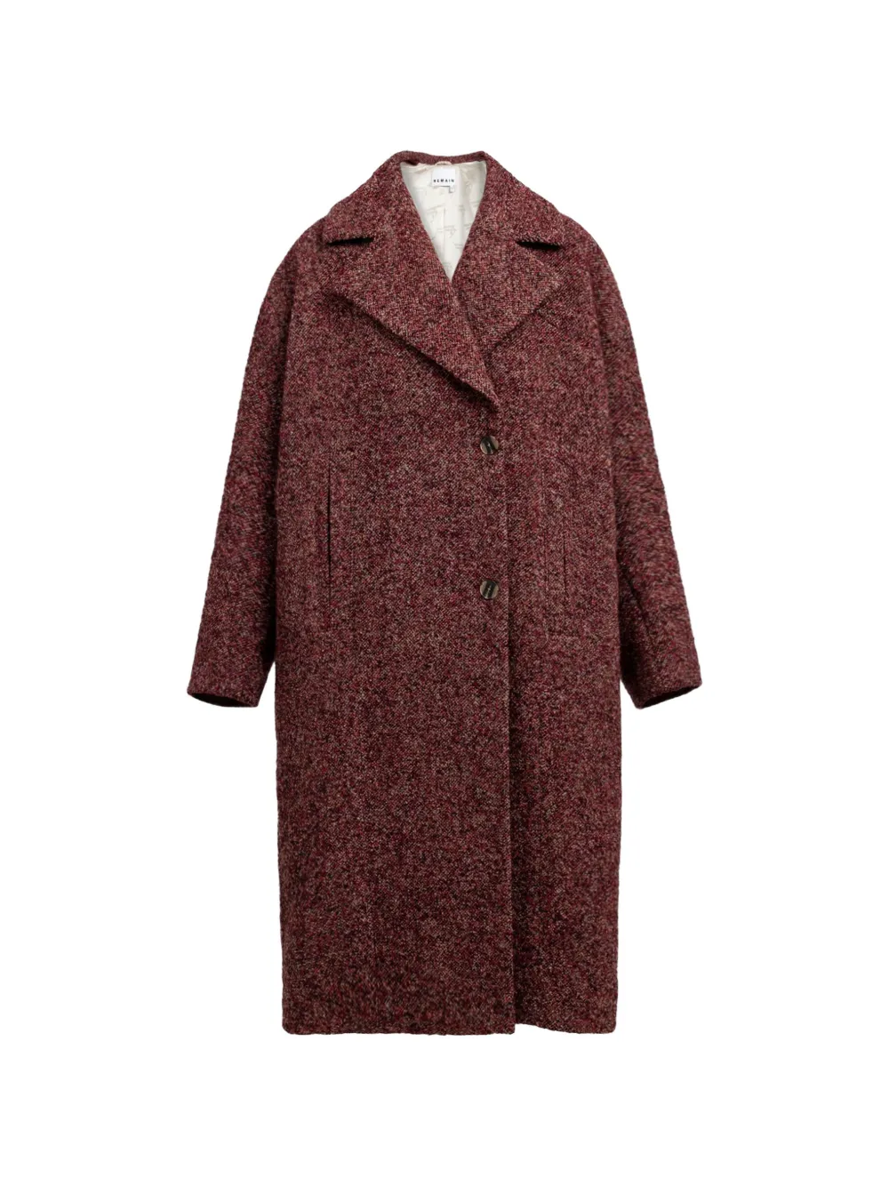 REMAIN tweed double-breasted coat - Rosso
