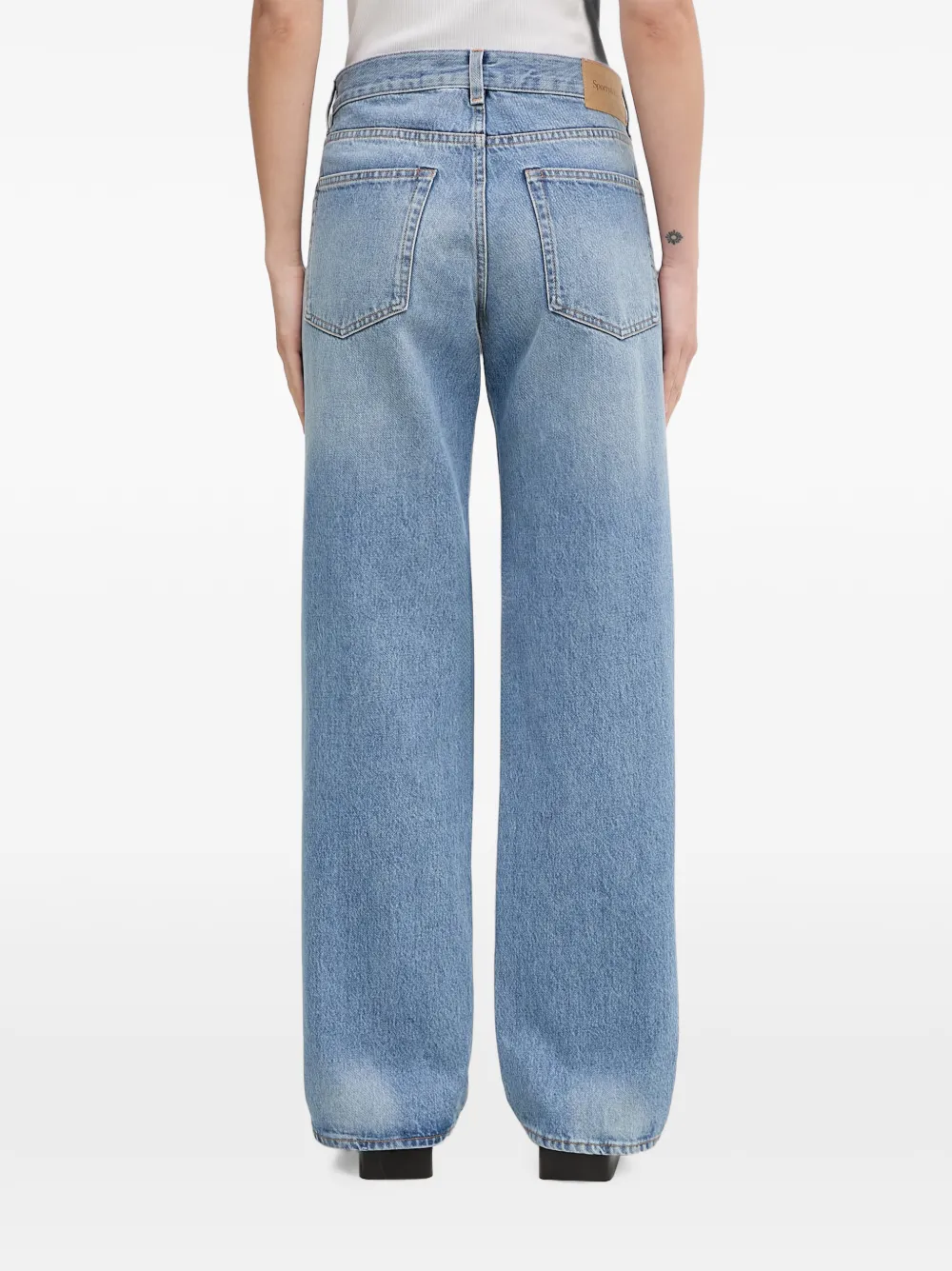 Sporty & Rich Jeans met wassing en wijde pijpen Blauw
